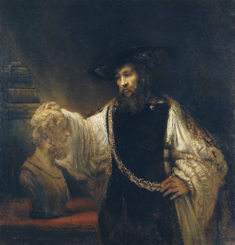 Rembrandt van rijn Aristotle Contemplating a Bust of Homer oil painting image